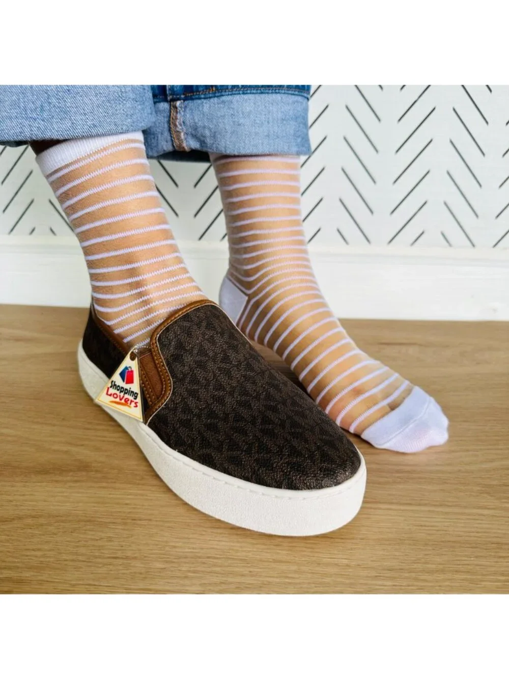 ⭐Women Socks 5 Pairs Transparent Silk Elastic Mesh  Multi design Ankle White New
